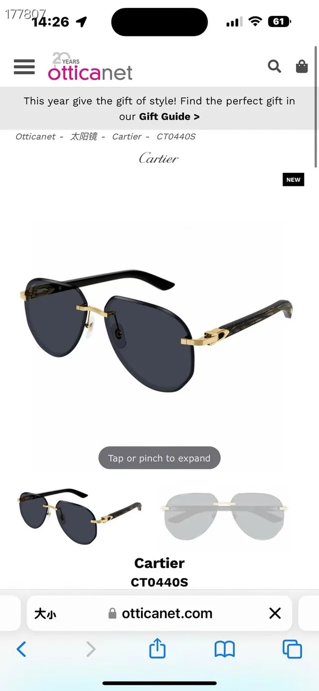 Rimless Gradient Lens Gold-Tone Bridge Sunglasses 2