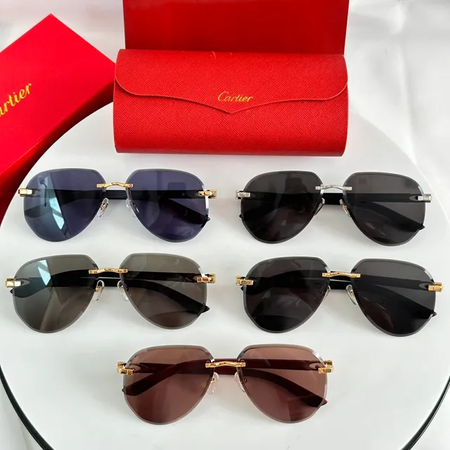 Rimless Gradient Lens Gold-Tone Bridge Sunglasses 3