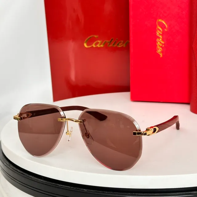 Rimless Gradient Lens Gold-Tone Bridge Sunglasses 4