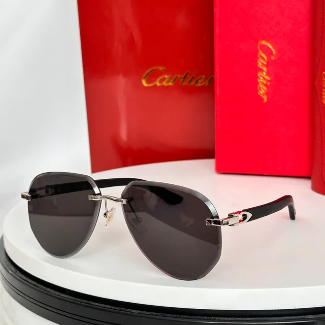 Rimless Gradient Lens Gold-Tone Bridge Sunglasses 5