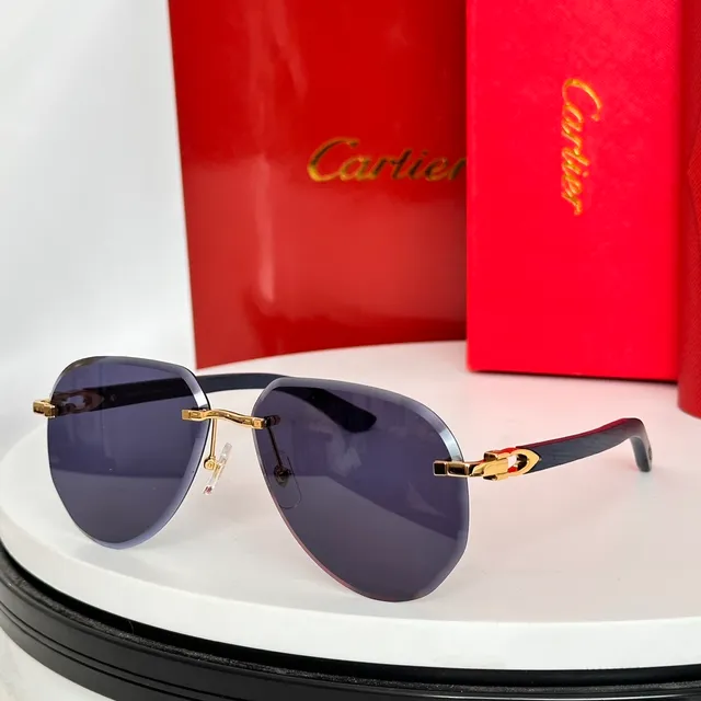 Rimless Gradient Lens Gold-Tone Bridge Sunglasses 6