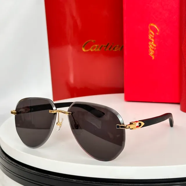 Rimless Gradient Lens Gold-Tone Bridge Sunglasses 7