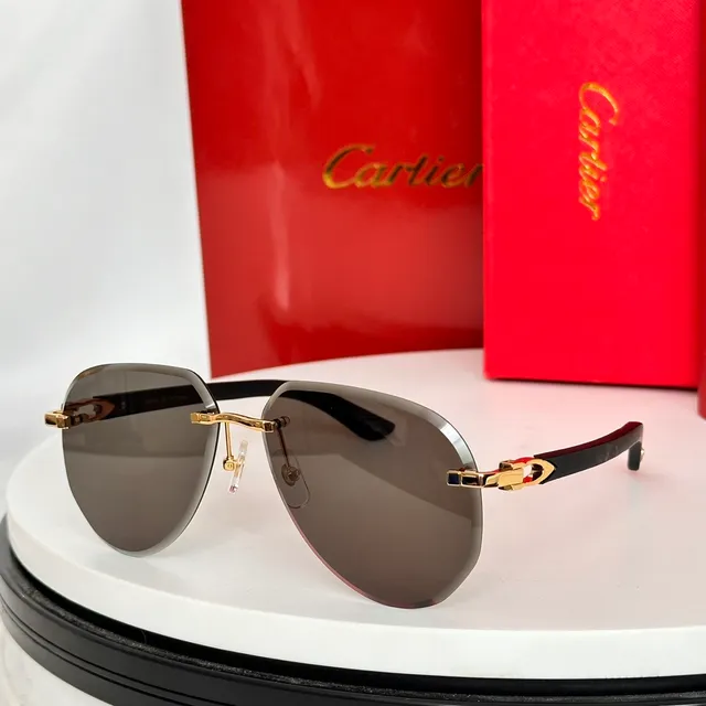 Rimless Gradient Lens Gold-Tone Bridge Sunglasses 8