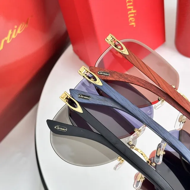 Rimless Gradient Lens Gold-Tone Bridge Sunglasses 9