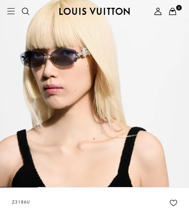 Rimless Oval Floral-Embellished Gradient Gray Sunglasses 5