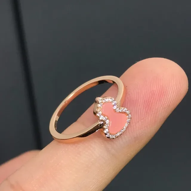 Rose Gold-Tone Pink Enamel Heart Pavé Crystal Ring 4