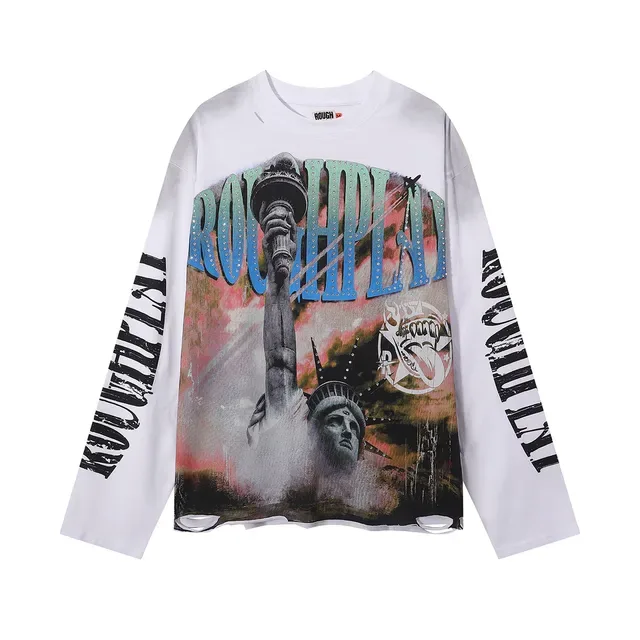ROUGH Graphic Print Oversized Black T-Shirt 6