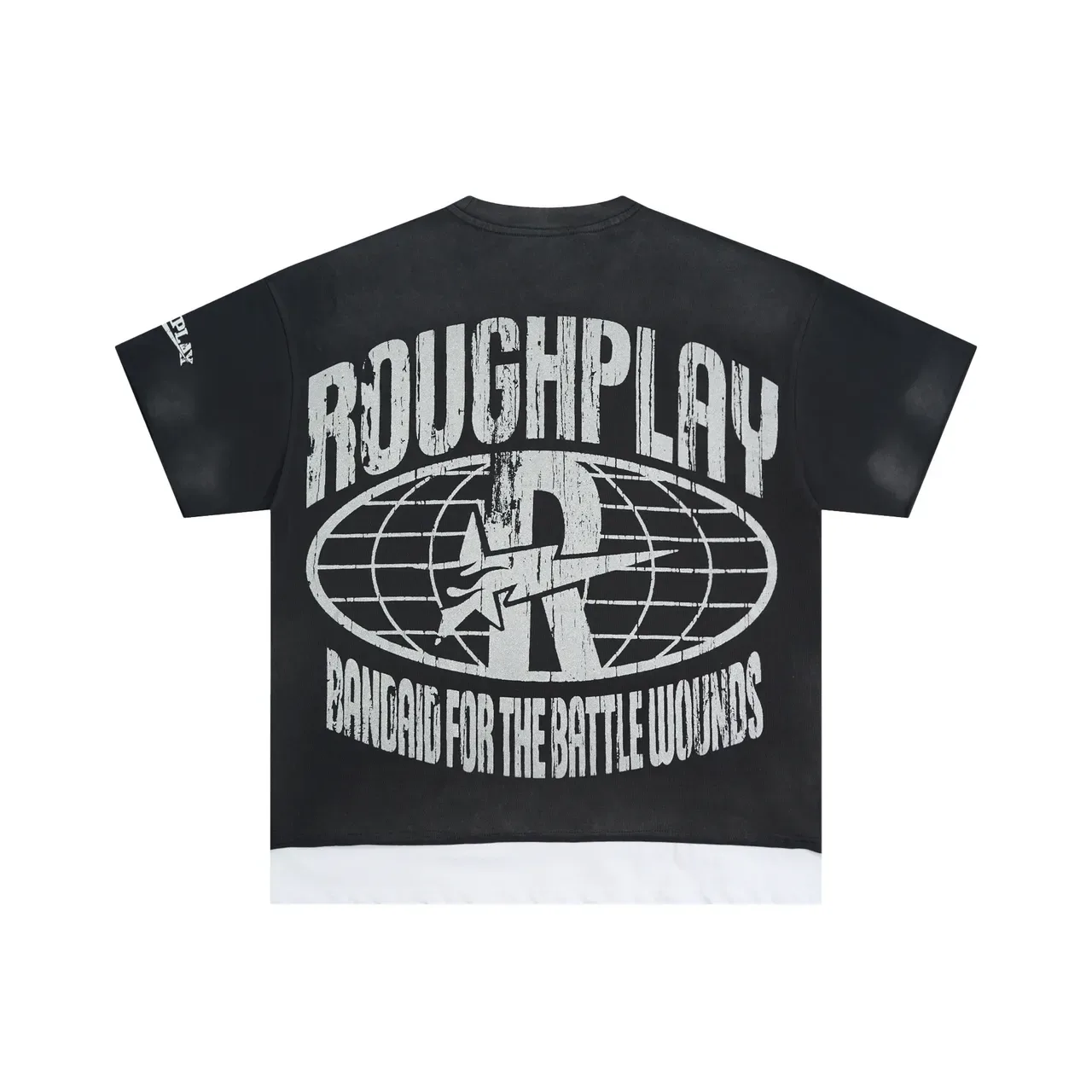 ROUGH PLAY Graphic-Print Distressed Hem Oversized T-Shirt 3