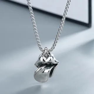 Pendentif Lips Sculptural Chaîne Box Argent Poli