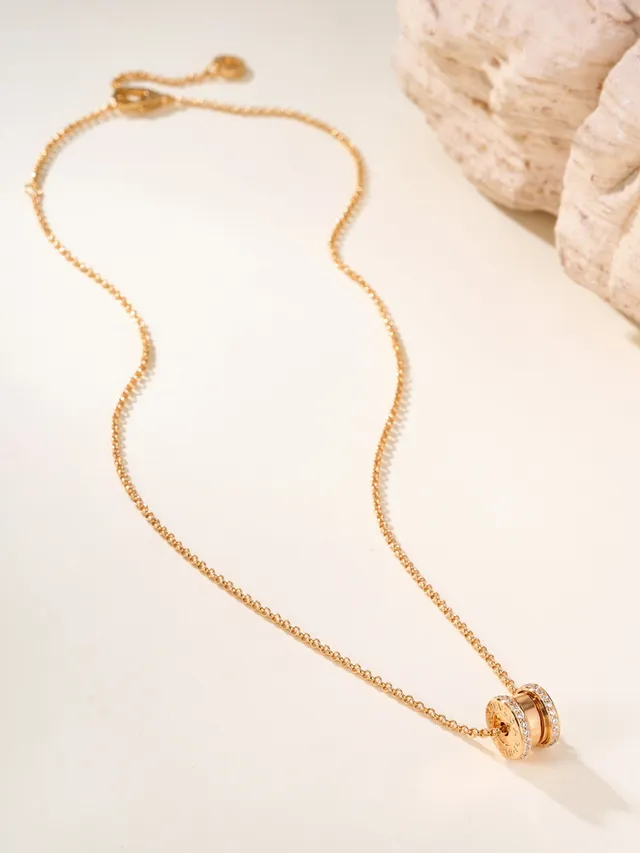 Silver and Gold Multi-Ring Pavé Pendant Necklaces 16