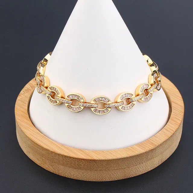 Silver and Gold Tone Pavé Oval-Link Chain Bracelets 3