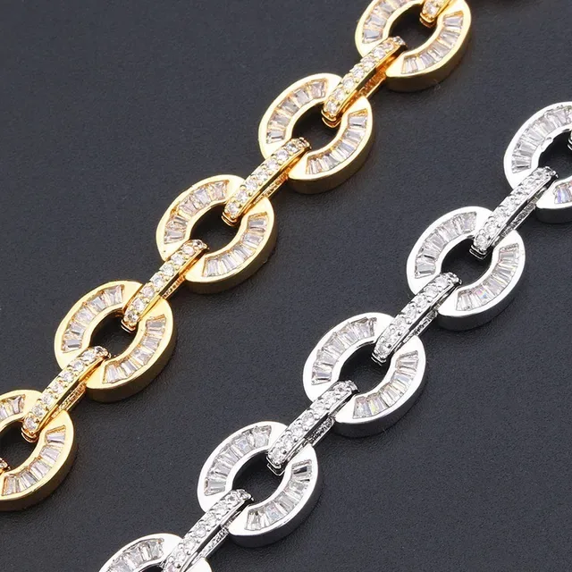 Silver and Gold Tone Pavé Oval-Link Chain Bracelets 5