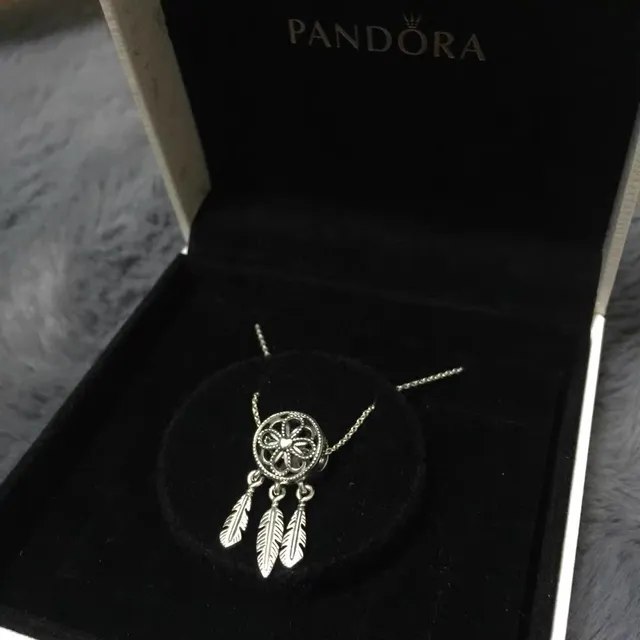 Silver Dreamcatcher-Inspired Filigree Circle Necklace 6