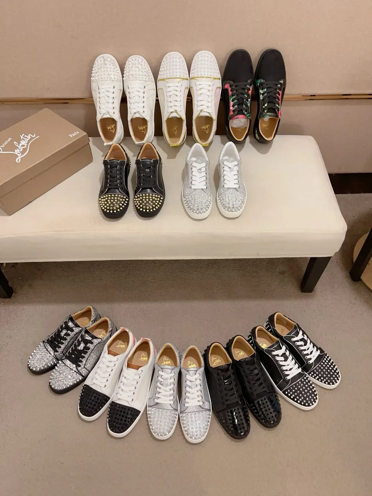 Silver Glitter Studded Toe Low-Top Lifestyle Sneakers 2