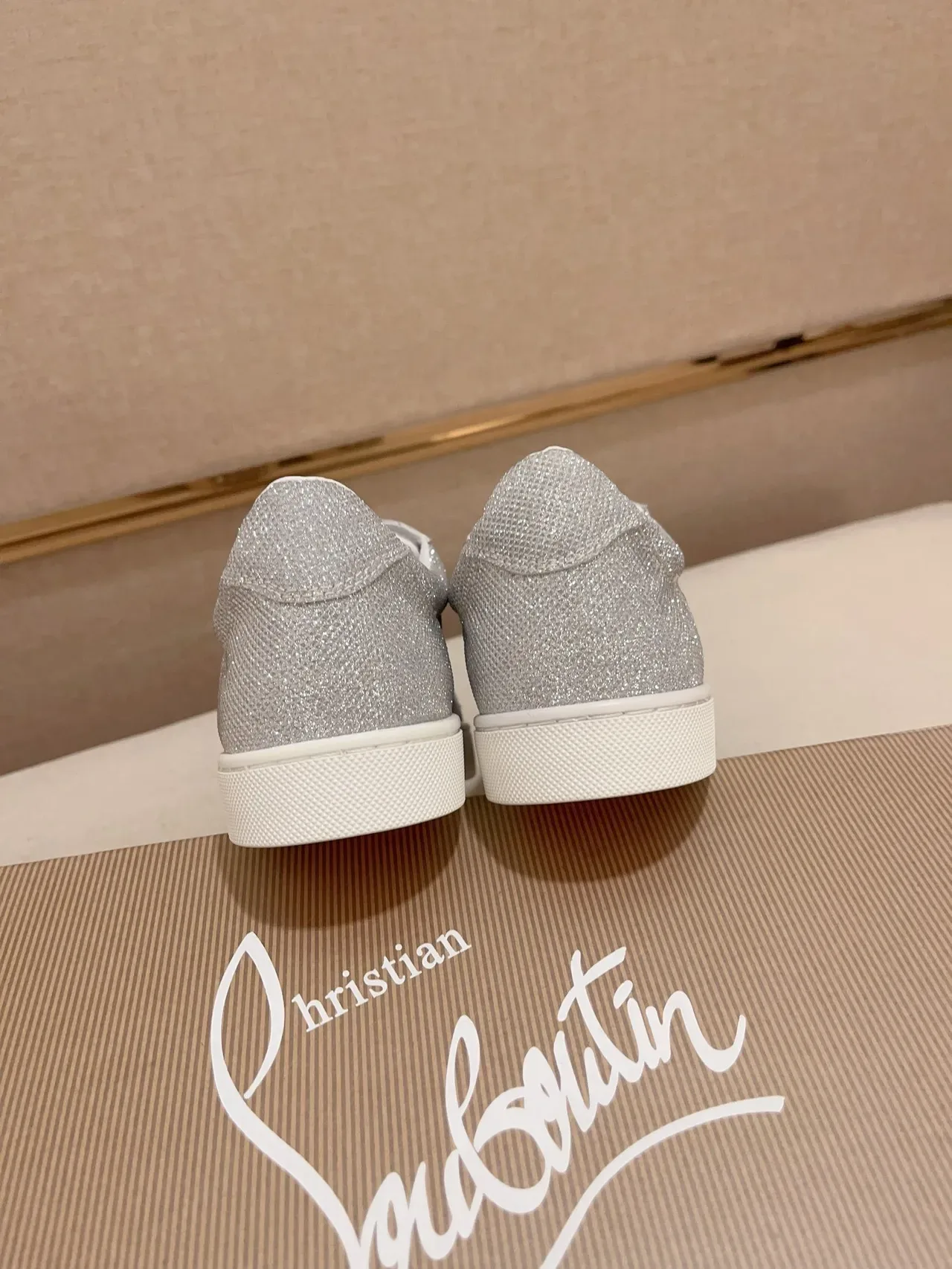 Silver Glitter Studded Toe Low-Top Lifestyle Sneakers 4
