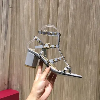 Silver Gold Strappy Studded Gladiator Sandals