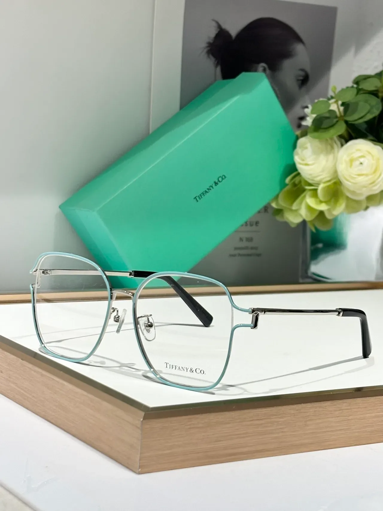 Silver Gray Geometric Metal Frame Thin Wire Construction Eyewear 4