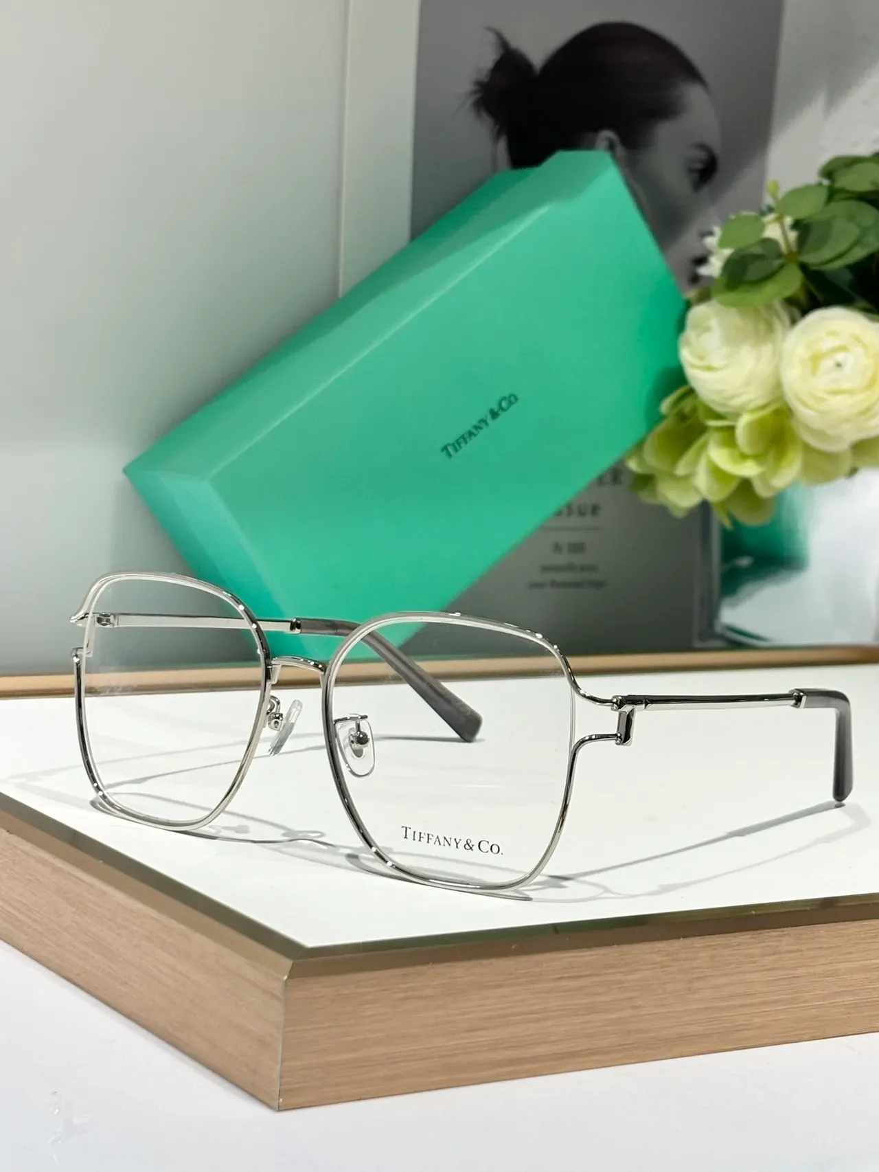 Silver Gray Geometric Metal Frame Thin Wire Construction Eyewear 6
