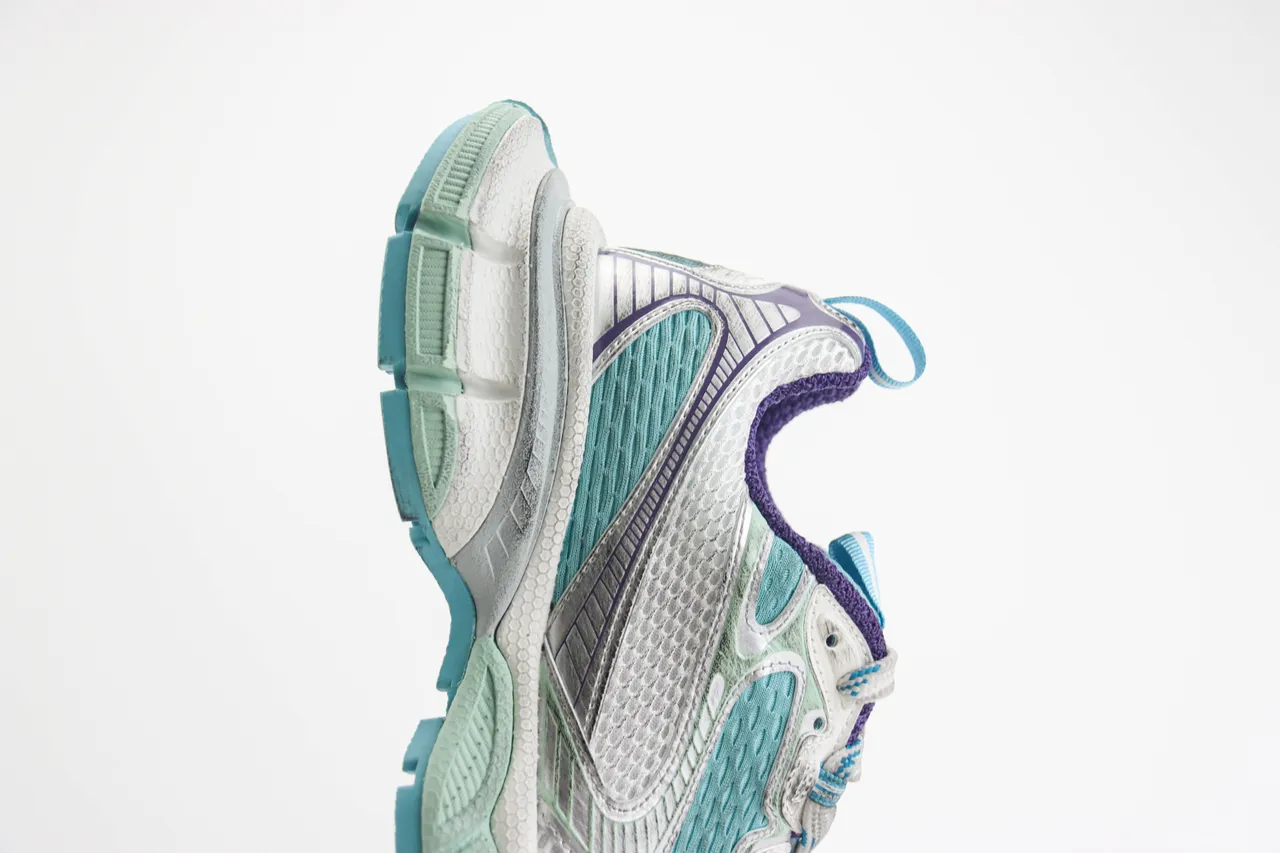 Silver Teal Purple Chunky Sneaker 3