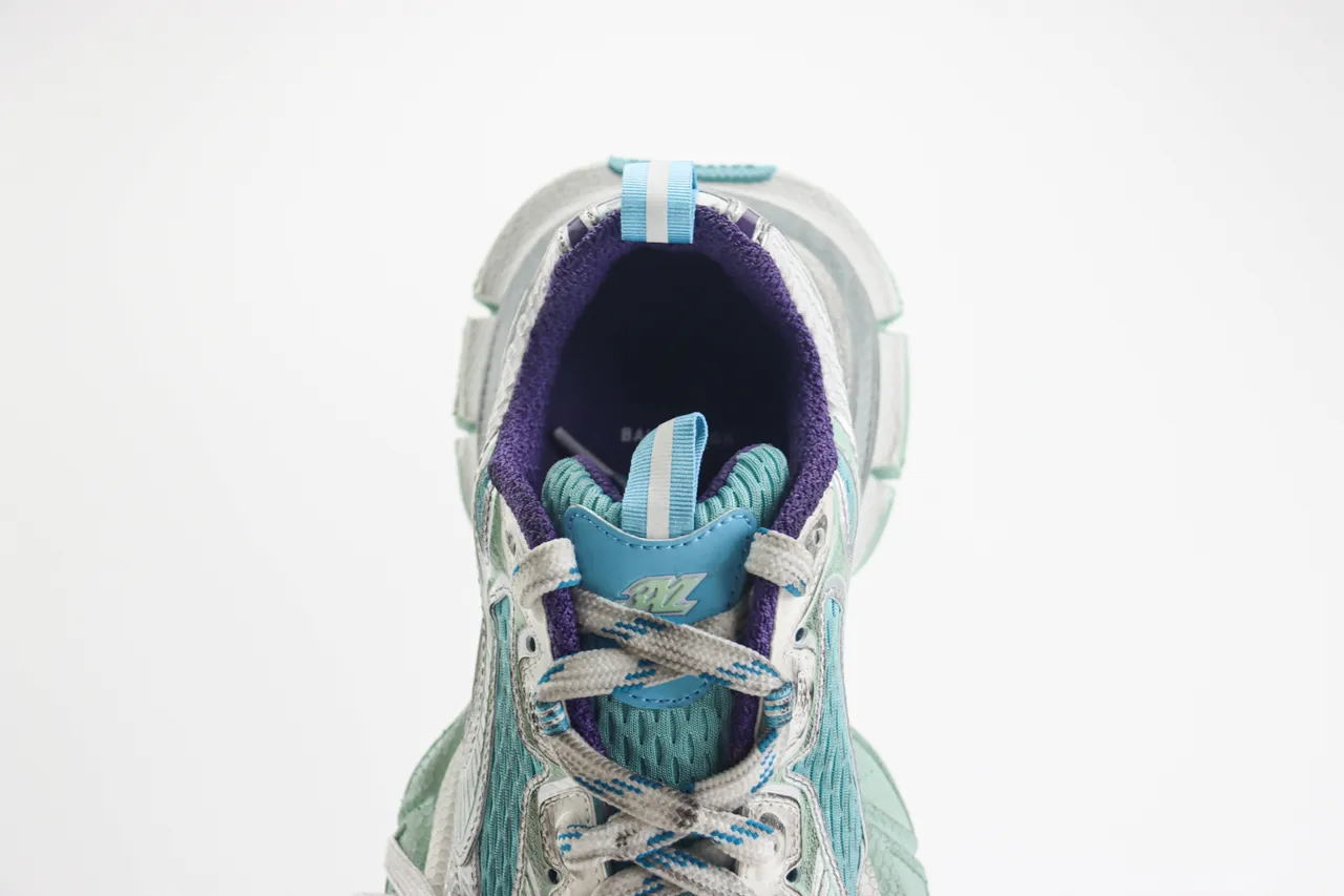 Silver Teal Purple Chunky Sneaker 5