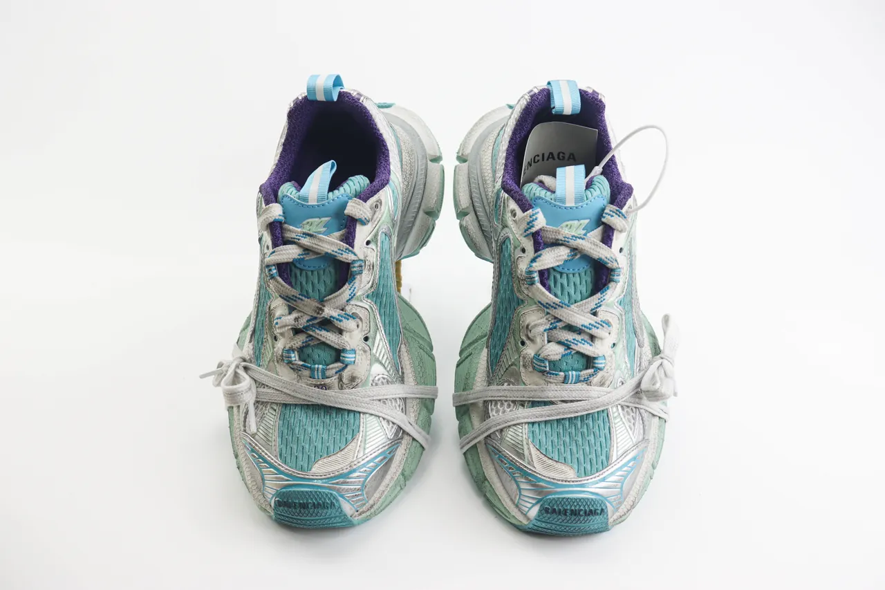 Silver Teal Purple Chunky Sneaker 6