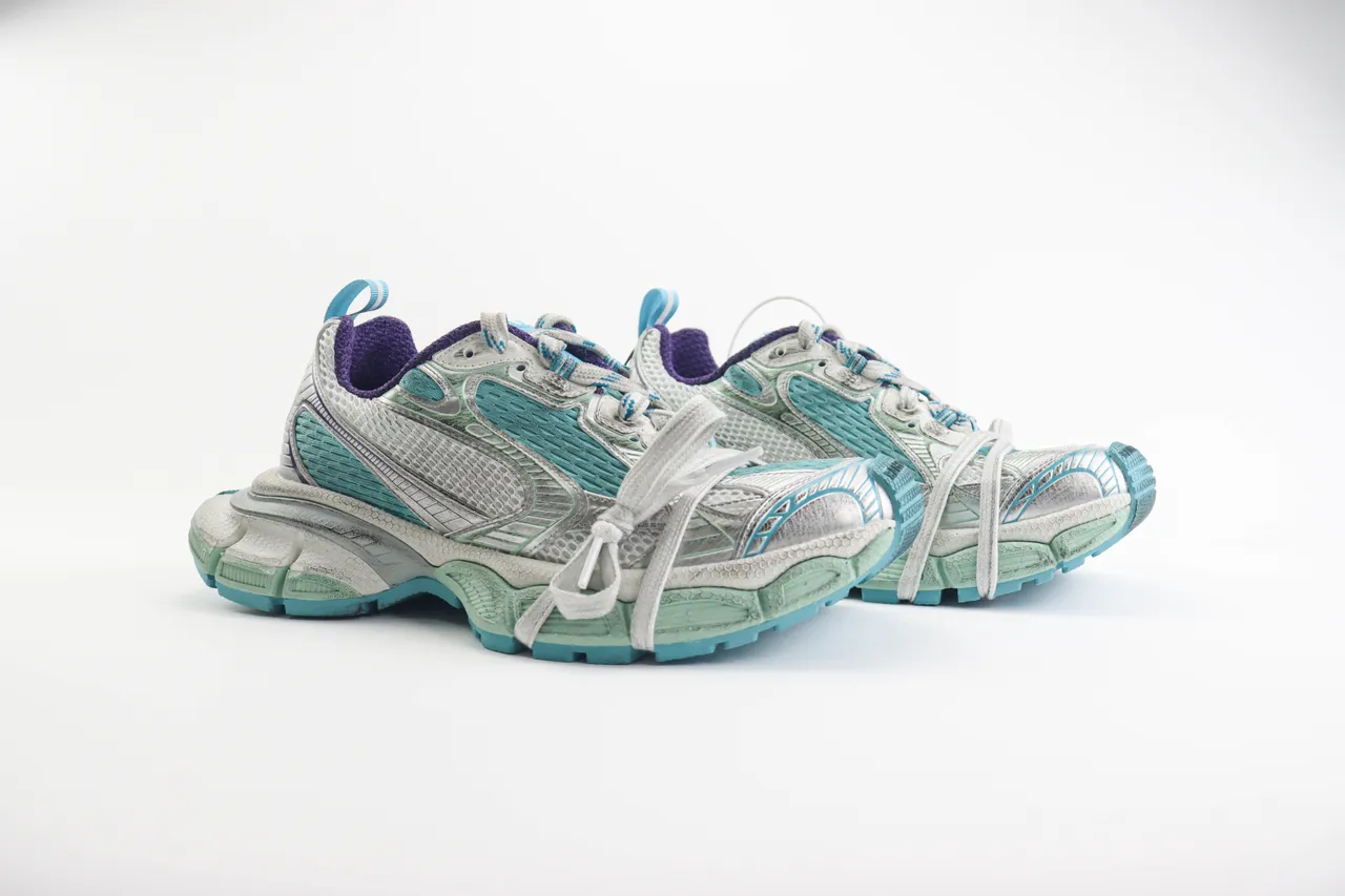 Silver Teal Purple Chunky Sneaker 8