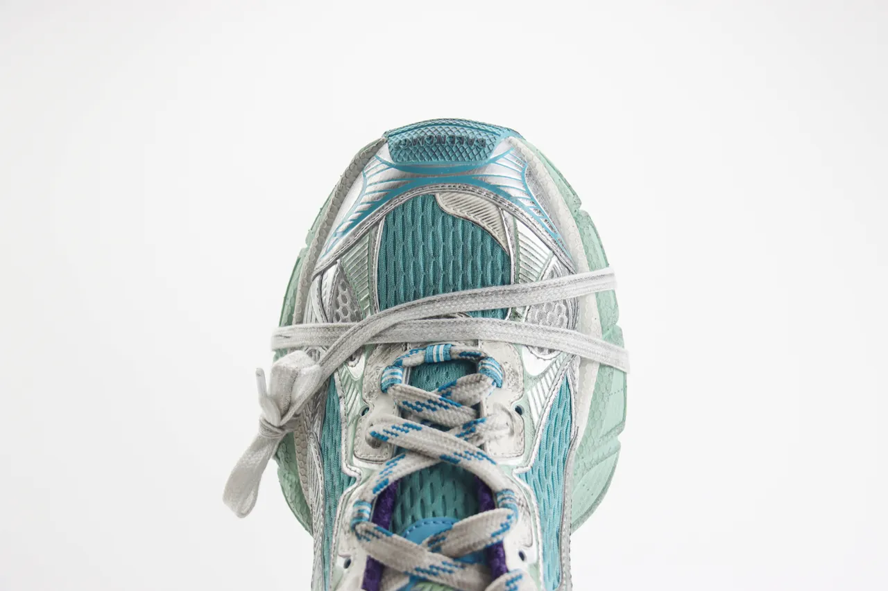 Silver Teal Purple Chunky Sneaker 9