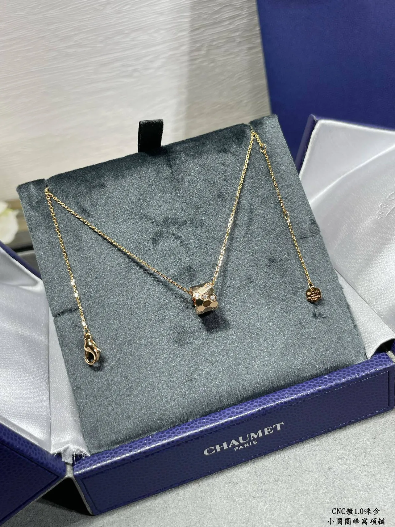 Silver-Tone Geometric Cube Pendant Necklace 7