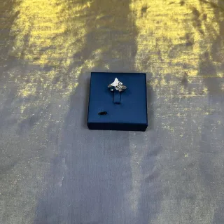 Silver-Toned Pavé Star Motif Ring