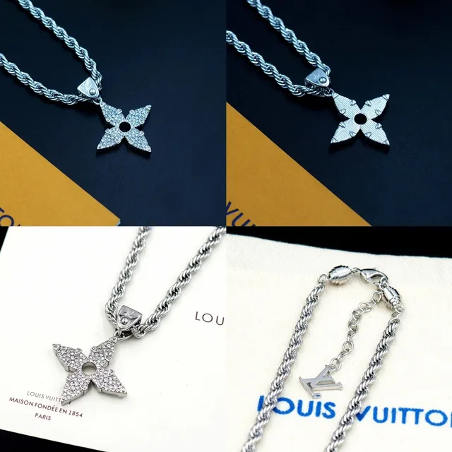 Silver-Toned Rope Chain Pavé Cross Pendant Necklace 8