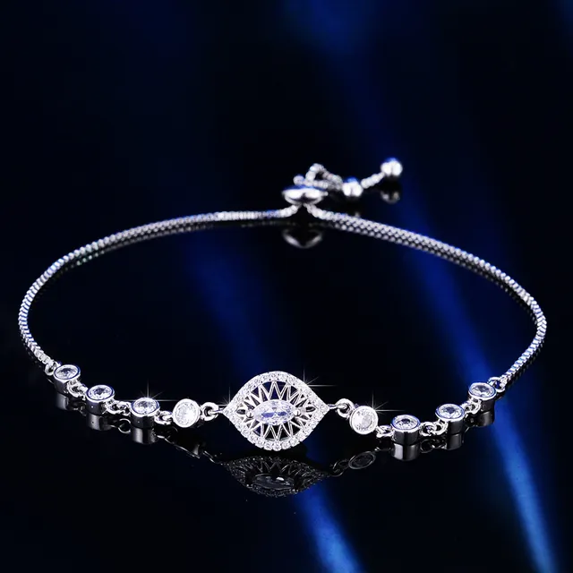 Silver Transparent Chain Adjustable Sliding Knot Bracelet 4