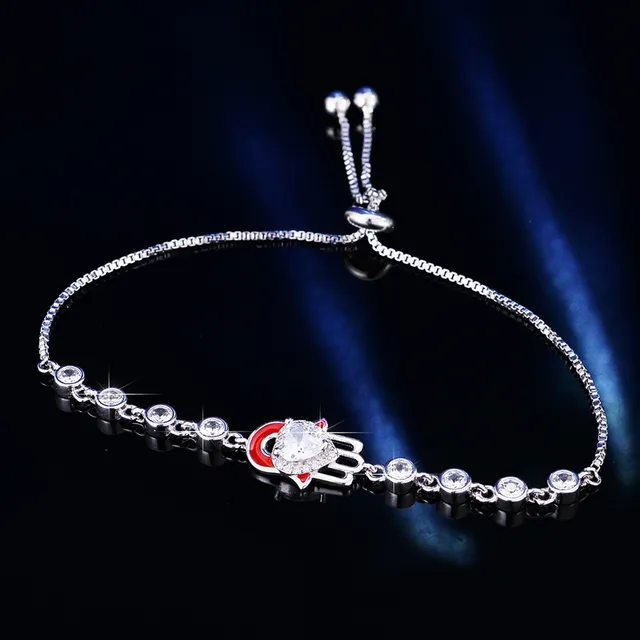 Silver Transparent Chain Adjustable Sliding Knot Bracelet 11
