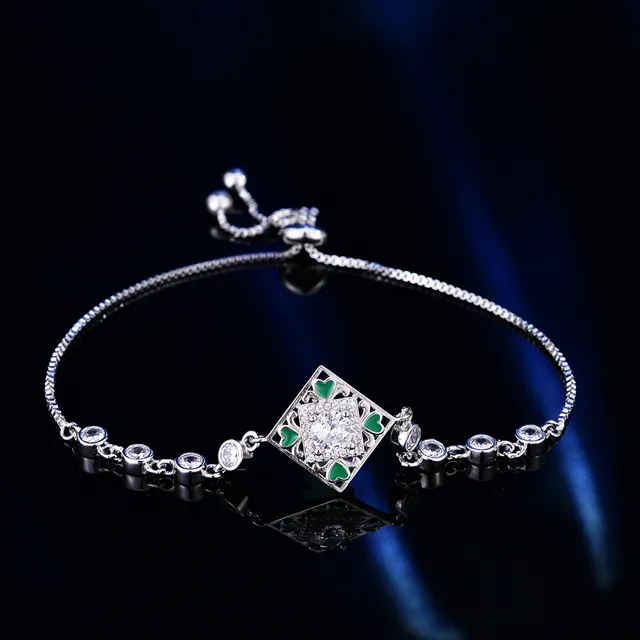Silver Transparent Chain Adjustable Sliding Knot Bracelet 15
