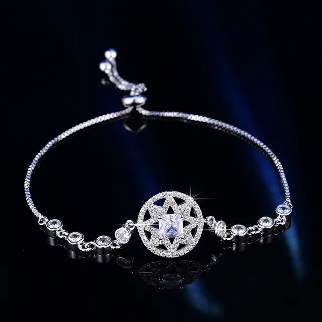 Silver Transparent Chain Adjustable Sliding Knot Bracelet 18