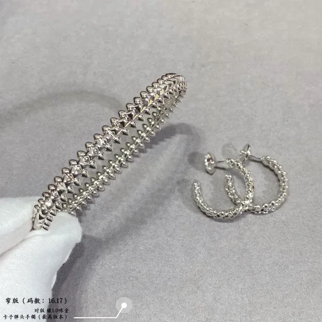 Spiked Segmented Metallic Bangle Bracelets 4