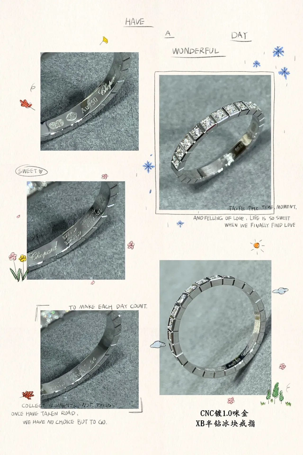 Stackable Channel-Set Pavé Square-Cut Stone Band Rings 4