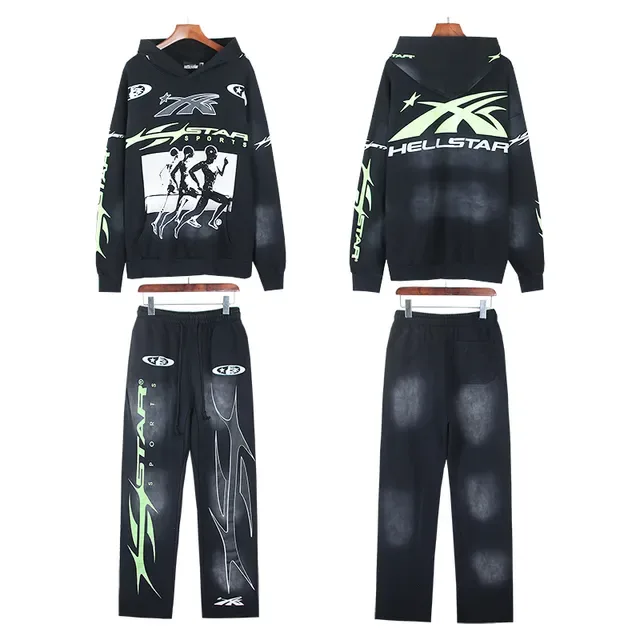 STAR Sports Graphic-Print Black and Neon Green Tracksuit 2