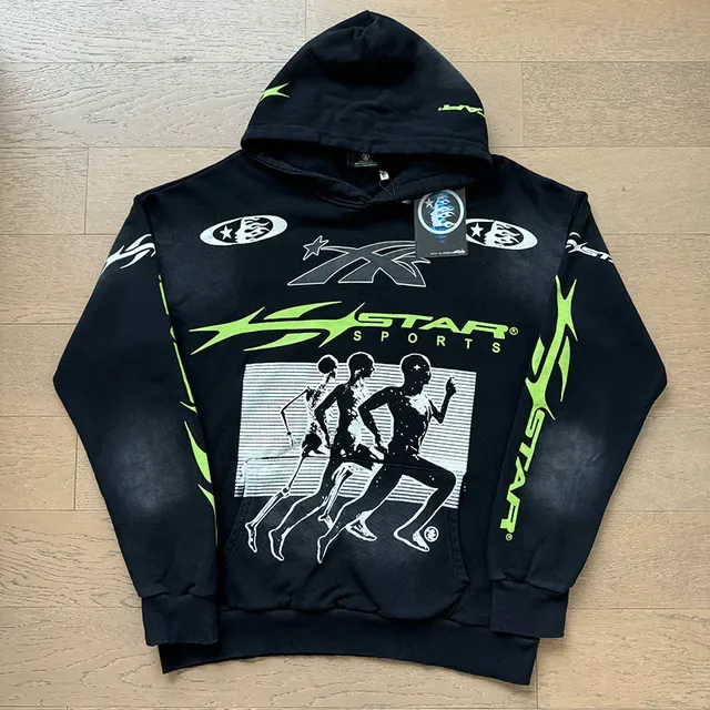 STAR Sports Graphic-Print Black and Neon Green Tracksuit 3