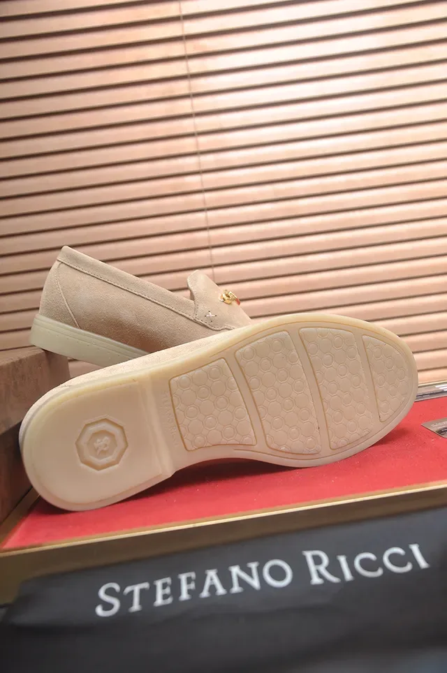 Stefano Ricci Beige Gold Suede Upper Horsebit Ornament Loafer 3