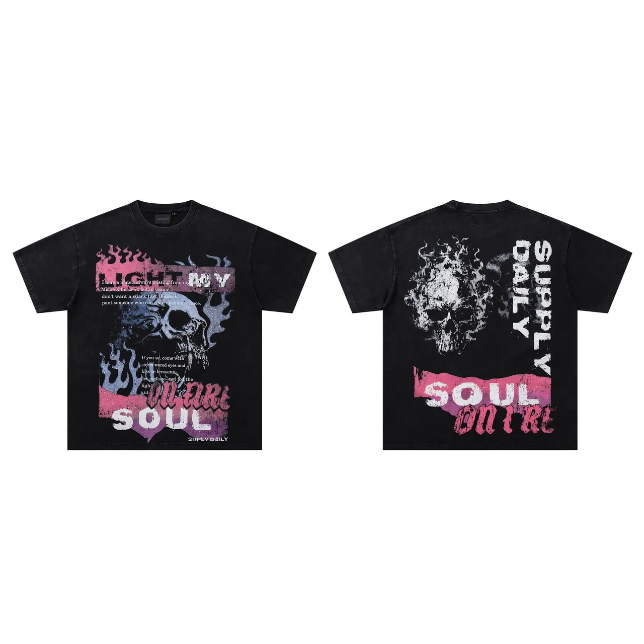SUPPLY On Fire Soul Graphic Oversized T-Shirt 2
