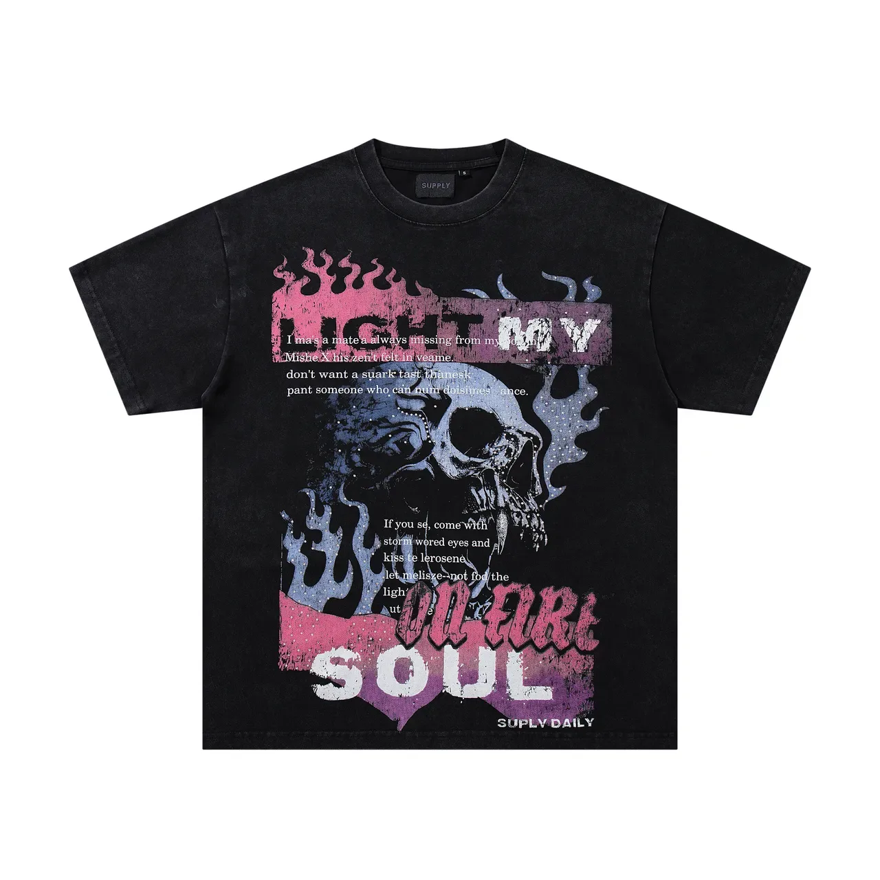 SUPPLY On Fire Soul Graphic Oversized T-Shirt 4
