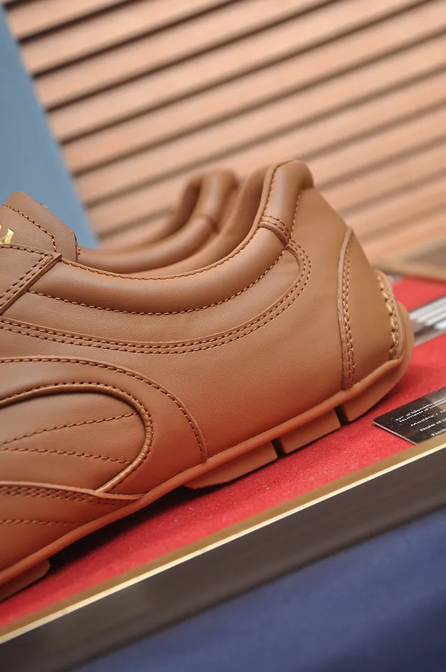 Tan Smooth Leather Low-Top Sneaker 2