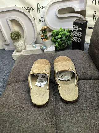 Tan Suede Studded Cork-Sole Slipper Slippers 8