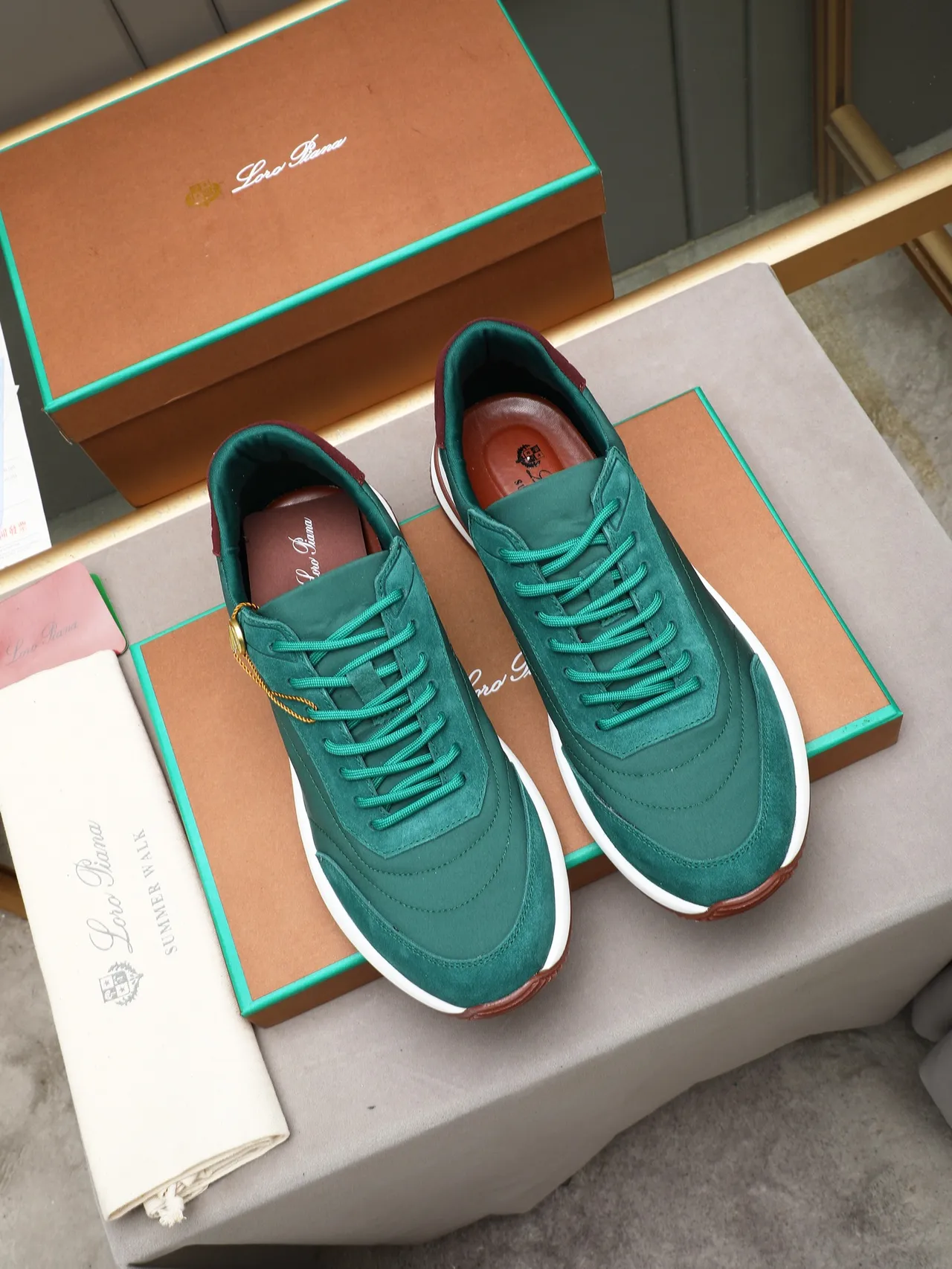 Teal Green and Burgundy Suede Lifestyle Sneaker 3