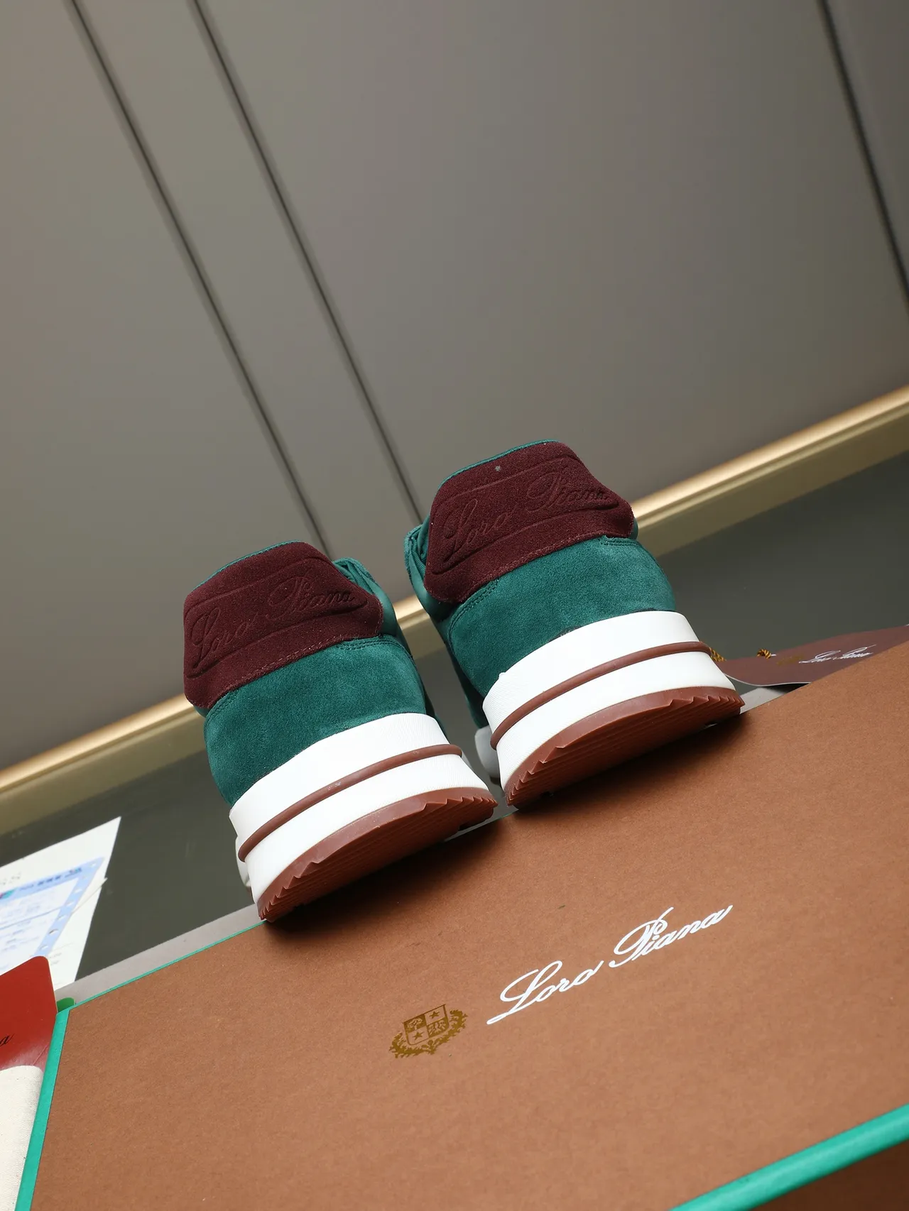Teal Green and Burgundy Suede Lifestyle Sneaker 4
