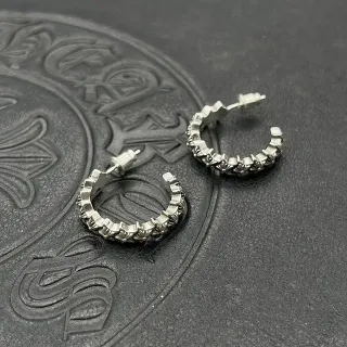 Textured Segmented Oxidized Silver Hoop Earrings