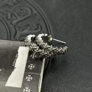 Textured Segmented Oxidized Silver Hoop Earrings 5