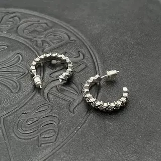 Textured Segmented Oxidized Silver Hoop Earrings 6