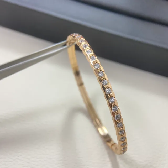 Three-Tone Pavé Crystal Quilted Multi-Band Bangle Bracelet 4