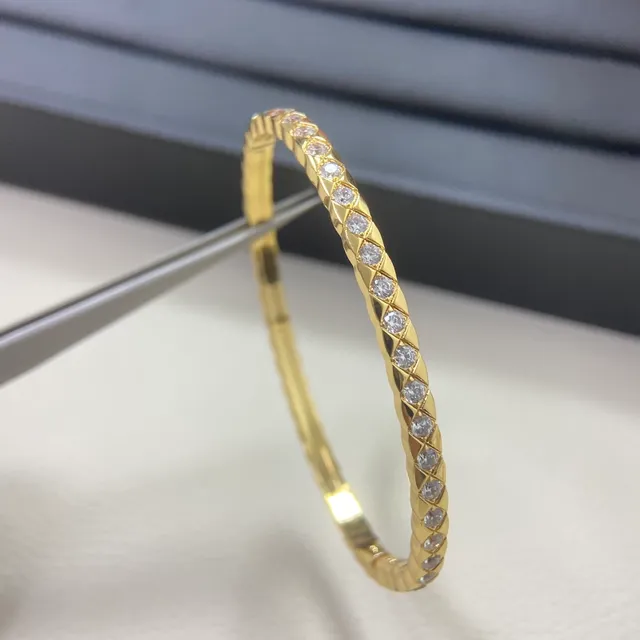 Three-Tone Pavé Crystal Quilted Multi-Band Bangle Bracelet 6